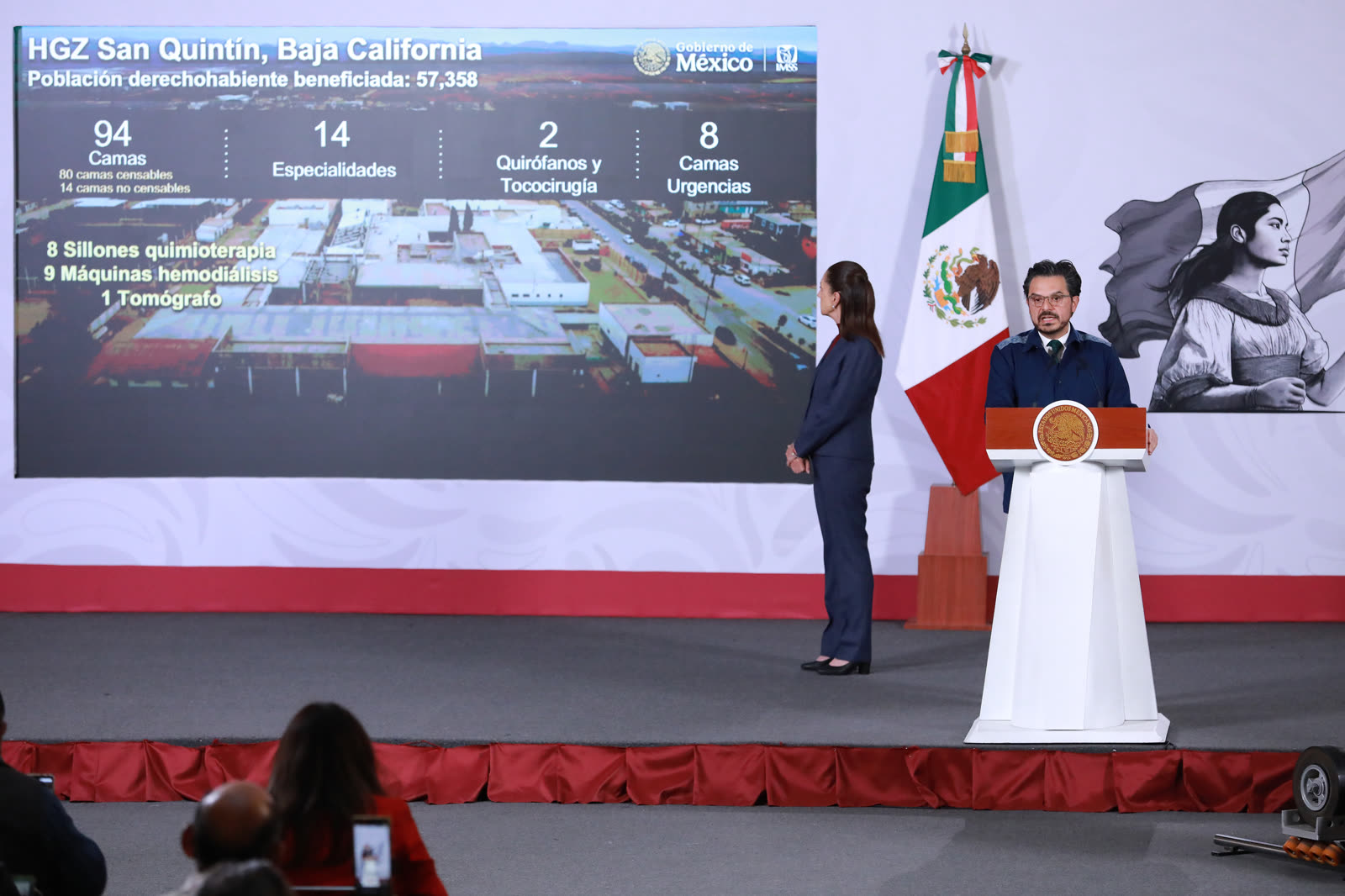 Diapositiva del HGZ San Quintín, Baja California: 94 camas y 14 especialidades